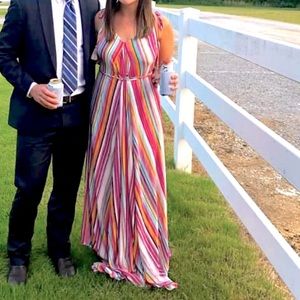 Colorful striped multi-wear maxi dress